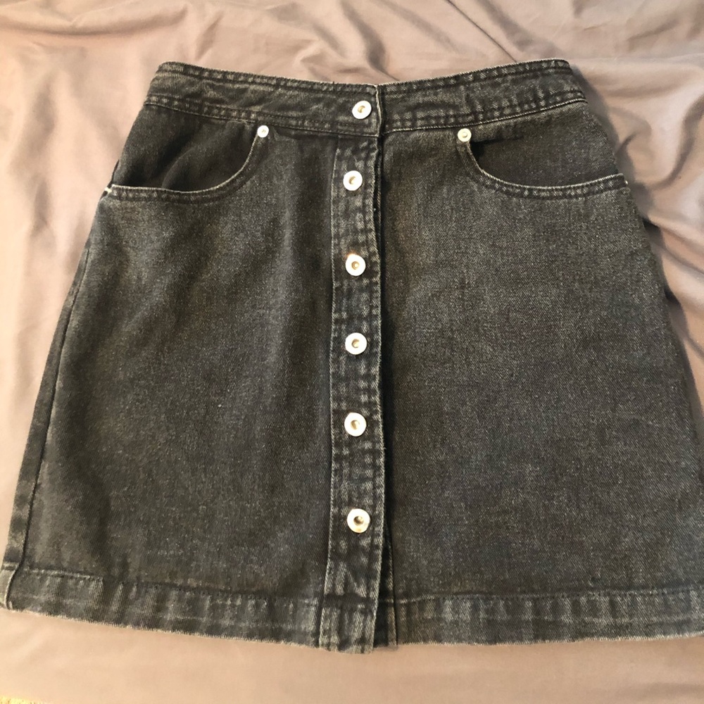 Tobi Black Denim Skirt